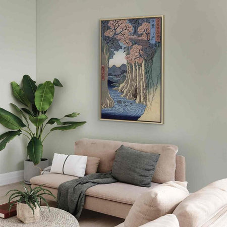 Quadro - The monkey bridge in the Kai province from the series Rokuju-yoshu Meisho zue (Utagawa Hiroshige)