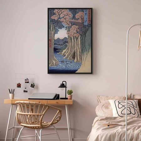 Quadro - The monkey bridge in the Kai province from the series Rokuju-yoshu Meisho zue (Utagawa Hiroshige)