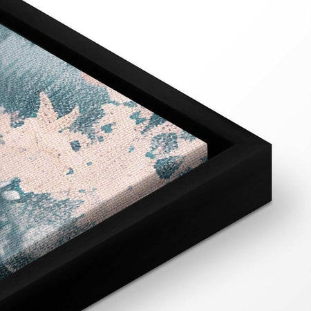 Quadro - Mountainous Coast with Trees and Rocks in Light Pastel Blues