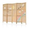 Paravento giapponese - Holiday Sky - A rainbow on a sunny day and flying birds