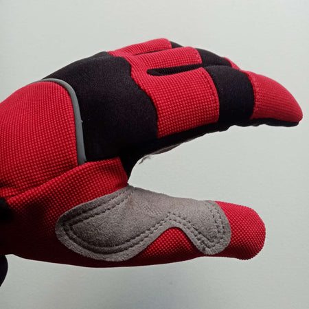 Benman guanti da lavoro con supporto in pelle sintetica e tessuto - polsino con chiusura a strappo