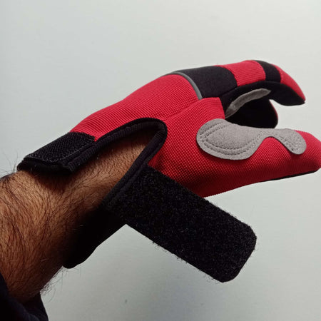 Benman guanti da lavoro con supporto in pelle sintetica e tessuto - polsino con chiusura a strappo