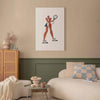 Quadro - Tennis Player With a Racket on a Light Background - Illustration