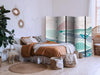Paravento - Picturesque Landscape With Fish - Sunset And Koi Fish in Shades of Turquoise And Blue Floating Above The Wat