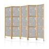 Paravento giapponese - Cosmic Fireworks - Elegant Pattern with Moons and Stars on a Gray Background