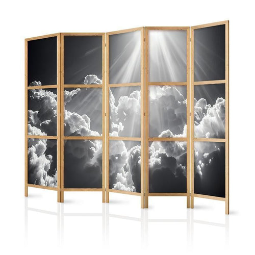 Paravento giapponese - Hope in the Clouds: Inspiring Rays of the Sun – Awaken Emotions