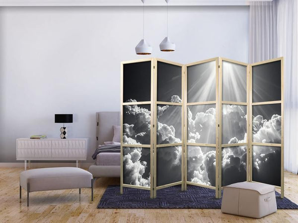 Paravento giapponese - Hope in the Clouds: Inspiring Rays of the Sun – Awaken Emotions