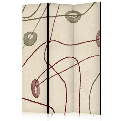 Paravento - Labyrinth of Beads - Minimalist Abstraction on a Worn Background