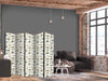 Paravento - Unusual Species of Fish - a Cluster of Fish in Muted Colors in Retro Style Against a Background of Beige Str