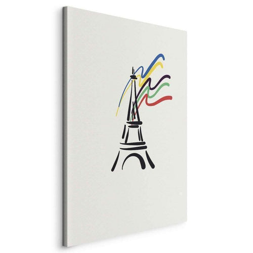 Quadro - Eiffel Tower and Colorful Ribbons