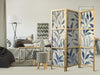 Paravento giapponese - Leaves in Blue Colors - Delicate Botanical Motif