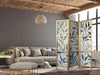 Paravento giapponese - Leaves in Blue Colors - Delicate Botanical Motif