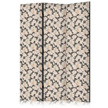 Paravento - Among Pink Shrubs - White and Beige Rabbits on a Blooming Meadow
