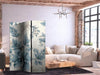 Paravento - Turquoise Flowers in Retro Vibe Floral Ornaments