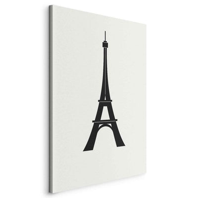 Quadro - Eiffel Tower Simple Graphics in Black and White