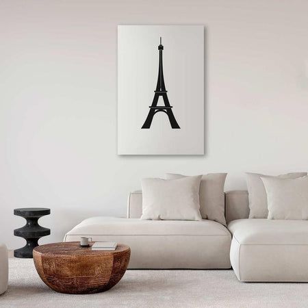 Quadro - Eiffel Tower Simple Graphics in Black and White