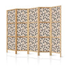 Paravento giapponese - Among Pink Shrubs - White and Beige Rabbits on a Blooming Meadow