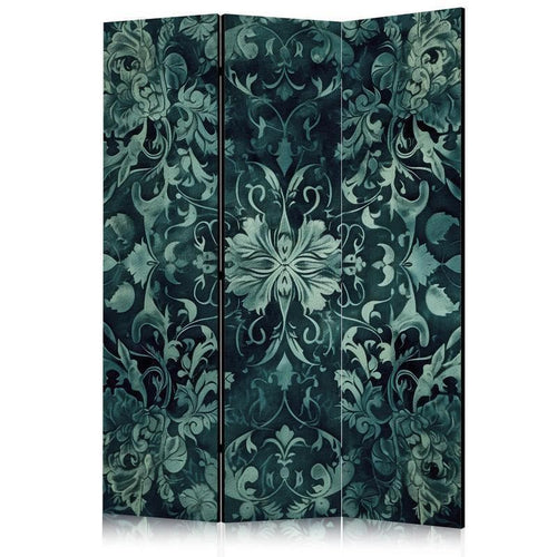 Paravento - Oriental Carpet Pattern - Emerald Ornaments and Rubbed Patterns