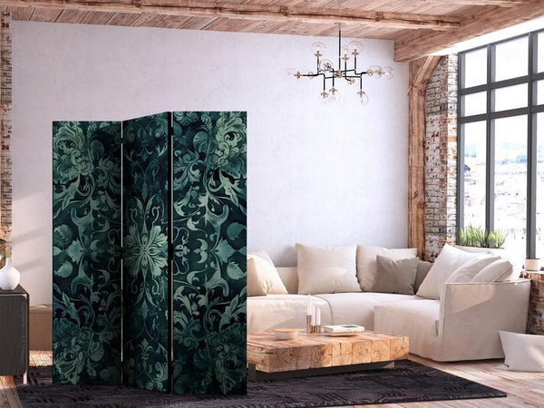 Paravento - Oriental Carpet Pattern - Emerald Ornaments and Rubbed Patterns