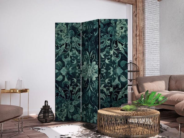 Paravento - Oriental Carpet Pattern - Emerald Ornaments and Rubbed Patterns