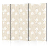 Paravento - Fish and Water Lilies - Bright Oriental Fish Swimming Among Water Flowers on a Delicate Sand-Beige Backgroun