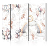 Paravento - Plush Bears with Balloons - Flying Light-Brown Bears Among Balloons - Clouds - and Rainbows in Subdued - Pas