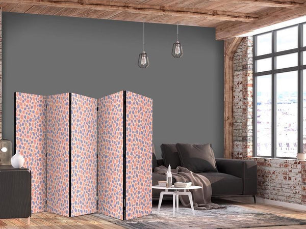 Paravento - Giraffe Pattern - Colorful Animal Pattern in Blue-Pink Spots
