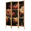Paravento giapponese - Magnificent Tulips - Bouquet of Flowers in Red and White on a Black Background