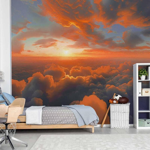 Carta da parati - When Dawn Tickles the Clouds: A Spectacle of Colors on the Morning Sky