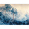 Carta da parati - Landscape with Trees in Illustrative Style Fairy-Tale Blue Forest