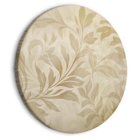 Quadro rotondo - Botanical Motif with Leaves and Vines in Sand Colors