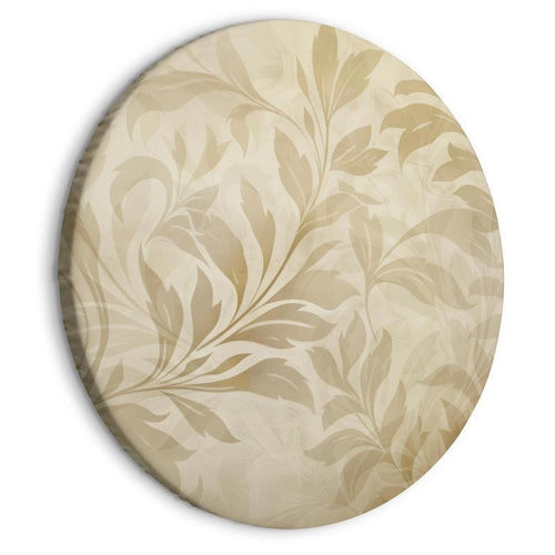 Quadro rotondo - Botanical Motif with Leaves and Vines in Sand Colors