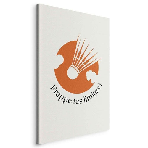 Quadro - Badminton Shuttlecock on an Orange Circle Background
