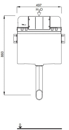 Schwab UP 199 cassetta da incasso per wc con scarico a pavimento installazione in pareti di muratura