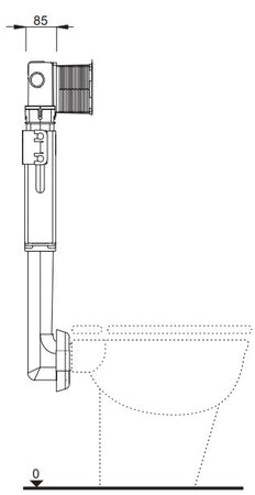 Schwab UP 199 cassetta da incasso per wc con scarico a pavimento installazione in pareti di muratura