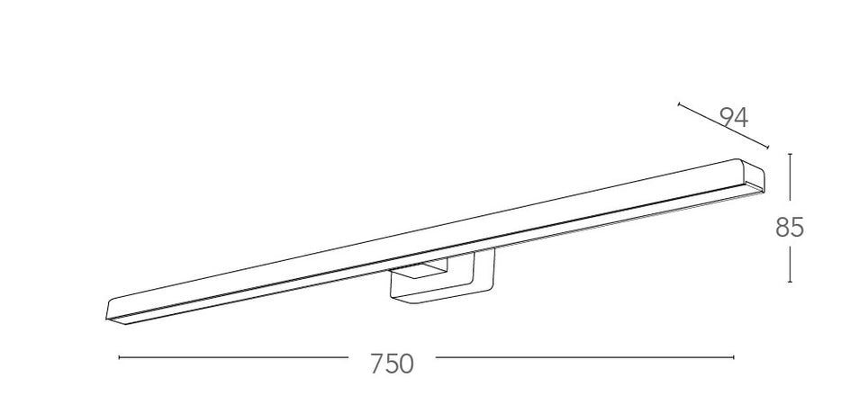 Applique specchio Nero Led A 4000kelvin 17 watt