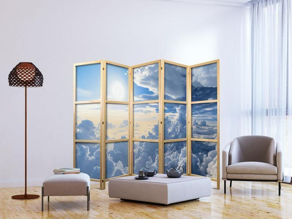 Paravento giapponese - Symphony of Light: Sun and Clouds Collaborating on a Beautiful Sky