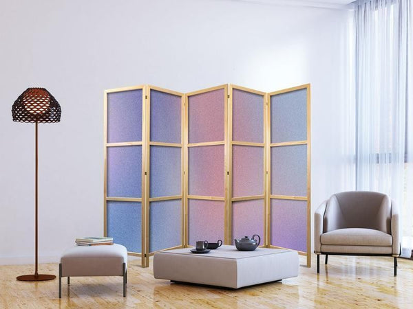 Paravento giapponese - Rainbow Gradient - Delicate Multicolored Gradient Resembling Mist