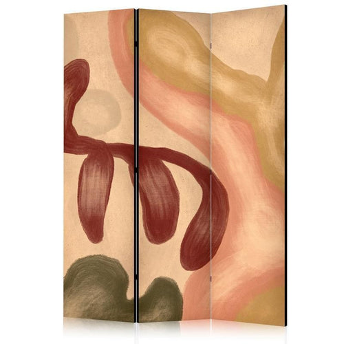 Paravento - Worn Figures - Shapes in Lime Wash Technique in Warm Colors
