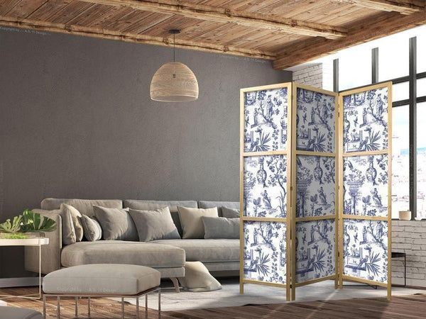 Paravento giapponese Foglie e ornamenti greci 3 ante