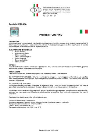 Tixe Turchino 4lt idro pittura lavabile microporosa extra bianca opaca per interni