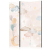 Paravento - Fairy-Tale Moon - Moon with Balloons Among Clouds and Stars in Subdued Colors on a Light Beige Background