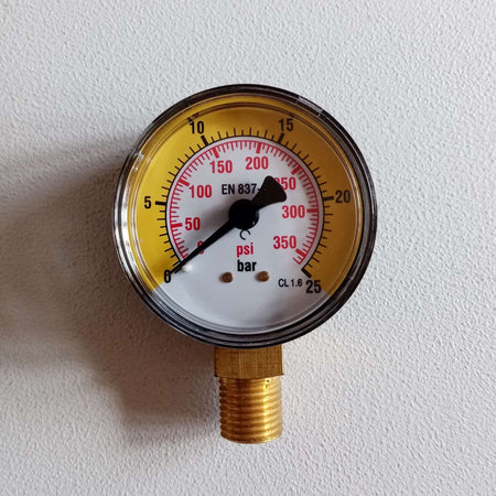 Manometro centralina gas attacco 1/4 portata 0-25 bar diametro 50mm