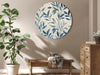 Quadro rotondo - Leaves in Blue Colors Delicate Botanical Motif