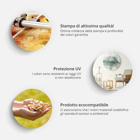 Quadro rotondo Delicate foglie blu