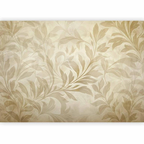 Carta da parati - Botanical Motif with Leaves and Vines in Sand Colors