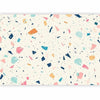 Carta da parati - Terrazzo with Multicolored Large Elements Cheerful Pattern on a Light Background