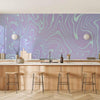 Carta da parati - Sea Abstraction - Intriguing Composition of Wavy Shapes in Shades of Blue