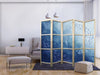 Paravento giapponese Banchi di pesci blu 5 ante