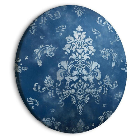 Quadro rotondo - Retro Ornament: Decorative Motif in Worn Blues